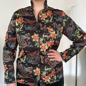 3/50$ Shirt / blouse in ethnic style M / L New green button down shirt